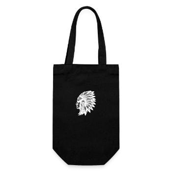Un guerrier expérimenté porte fièrement une coiffe de plumes - Sac à bouteille - noir - Devant