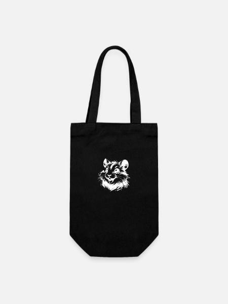 Sourire de hamster animal aux yeux vifs - Sac à bouteille - noir
