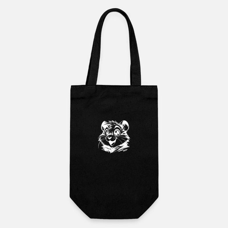 hamster rieur charmant hamster illustration - Sac à bouteille - noir