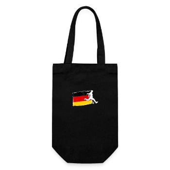 Fußballspieler Deutschland Flagge Fußball - Geschenkbeutel für Flaschen - Schwarz - Vorne