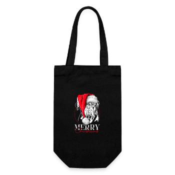 Santa Dogue de Bordeaux Joyeux Noël Wilsigns - Sac à bouteille - noir - Devant
