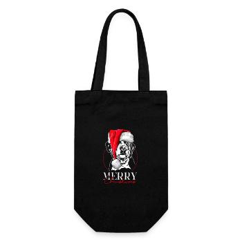 Père Noël Grand Bouvier Suisse Joyeux Noël - Sac à bouteille - noir - Devant