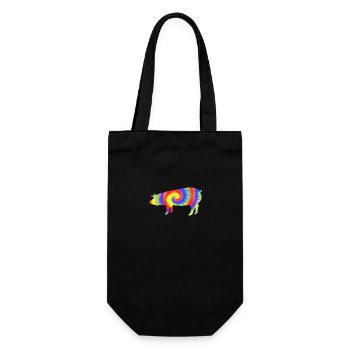 Pig - Gift Bag for Bottles - black - Front