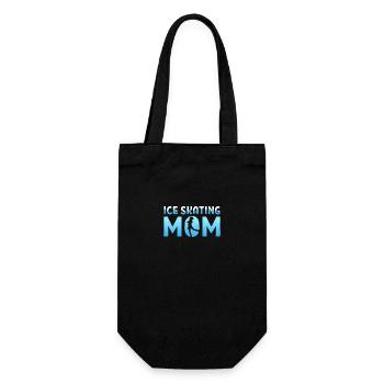 Schlittschuh Eislauf Mutter Mama Muttertag - Geschenkbeutel für Flaschen - Schwarz - Vorne