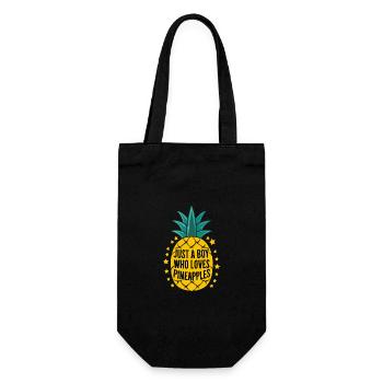 Ananas tropische hawaiianische Frucht - Geschenkbeutel für Flaschen - Schwarz - Vorne