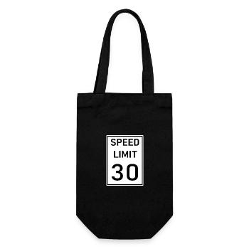 Geschwindigkeitsbegrenzung 30 - Geschenkbeutel für Flaschen - Schwarz - Vorne