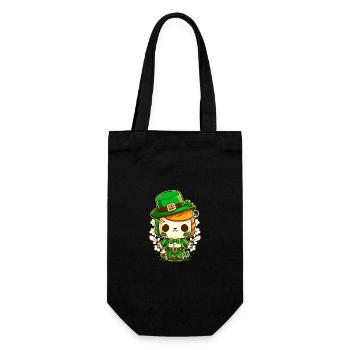 Kawaii Crâne en sucre Leprechaun St Patricks Day - Sac à bouteille - noir - Devant