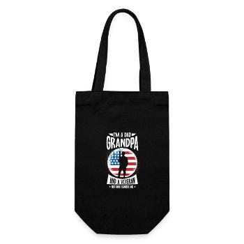 i am a dad grandpa and a veteran nothing scares me - Gift Bag for Bottles - black - Front