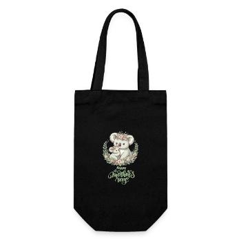 Koala Lover Hug Floral Mum Happy Mother's Day - Geschenkbeutel für Flaschen - Schwarz - Vorne