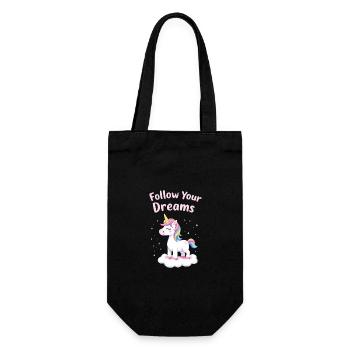 Follow Your Dreams Unicorn Inspiration - Gift Bag for Bottles - black - Front