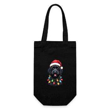 Labradoodle Christmas with Hat - Gift Bag for Bottles - black - Front