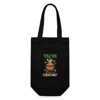 St. Patricks Day Tacos sind besser als Regenbögen - Geschenkbeutel für Flaschen - Schwarz - Vorne