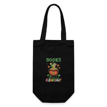 Books Are Better Than Rainbows St Patricks Day - Gift Bag for Bottles - black - Front