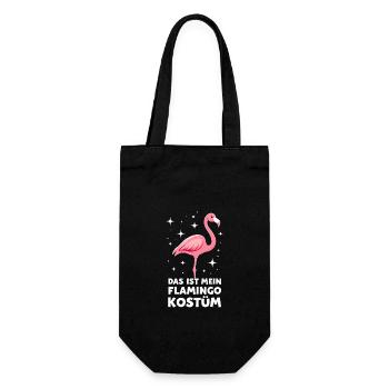 Karneval Flamingo Das ist mein Flamingo Kostüm - Geschenkbeutel für Flaschen - Schwarz - Vorne