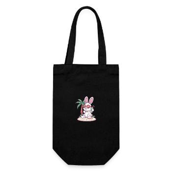 Bunny, Island, Summer, Palm - Gift Bag for Bottles - black - Front