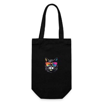 Tête de symbole de chat Cool - Sac à bouteille - noir - Devant