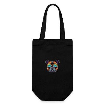 Bulldog Hund Kopf Cool - Geschenkbeutel für Flaschen - Schwarz - Vorne