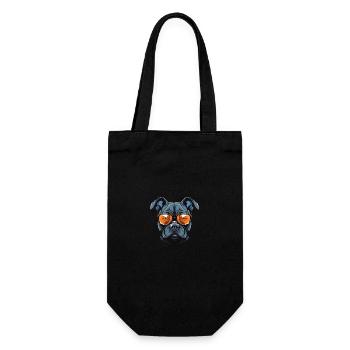 Portrait de chien Staffordshire Bull Terrier - Sac à bouteille - noir - Devant