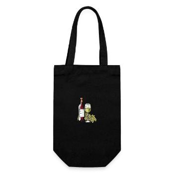 Wine Glass Grapes Wine - Gift Bag for Bottles - black - Front