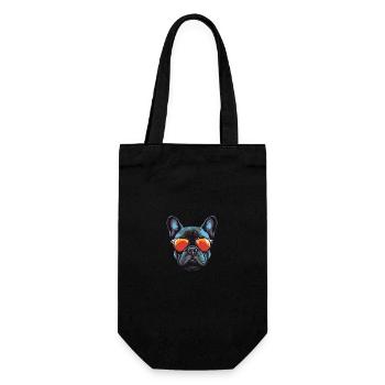 French Bulldog Dog Head - Gift Bag for Bottles - black - Front