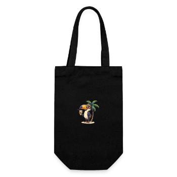 Toucan oiseau d’été plage bande dessinée - Sac à bouteille - noir - Devant