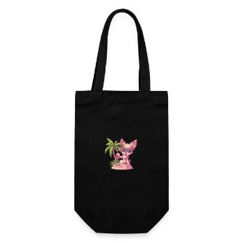 Chihuahua Dogs Summer Beach Comic - Gift Bag for Bottles - black - Front
