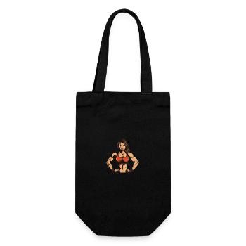 Woman Fitness Muscles Gym Girl - Gift Bag for Bottles - black - Front