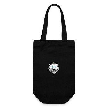 Tête d’ours polaire Couronne d’ours polaire - Sac à bouteille - noir - Devant
