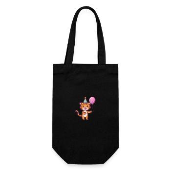 Tiger Birthday Comic - Gift Bag for Bottles - black - Front