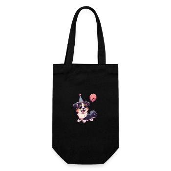 Border Collie Chiens Anniversaire Bande dessinée - Sac à bouteille - noir - Devant