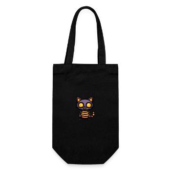 Waschbär Halloween Tier - Geschenkbeutel für Flaschen - Schwarz - Vorne