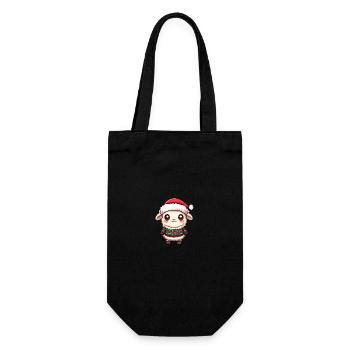 Bande dessinée de Noël mouton - Sac à bouteille - noir - Devant