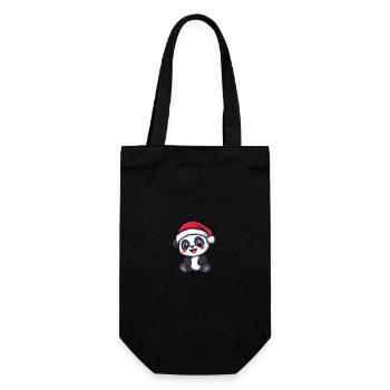 Panda Christmas Cute - Gift Bag for Bottles - black - Front
