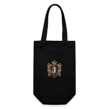 J Letter Logo Crown - Gift Bag for Bottles - black - Front
