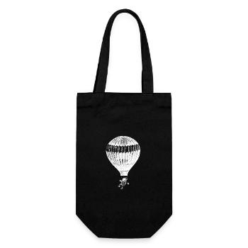 astronaute volant en montgolfière - Sac à bouteille - noir - Devant