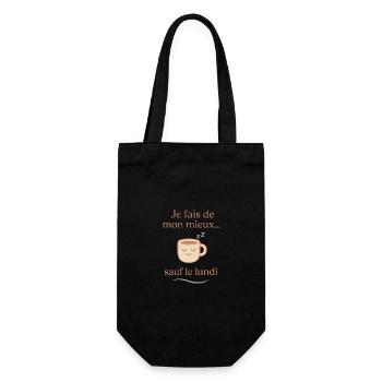 Humor "I do my best except Monday" - Gift Bag for Bottles - black - Front