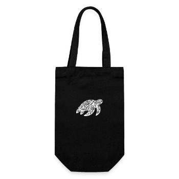 Ornamental beauty of a sea turtle - Gift Bag for Bottles - black - Front