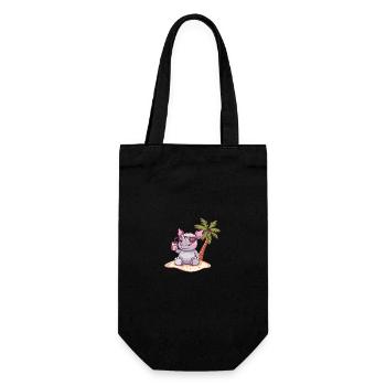 Rhinoceros, Island, Summer, Palm - Gift Bag for Bottles - black - Front