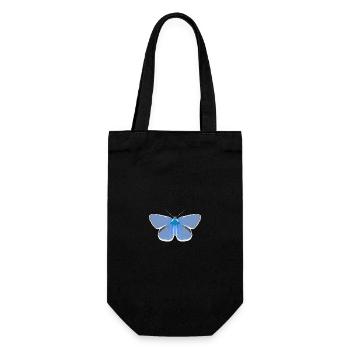 Schmetterlinge: Der gemeine Bläuling - Geschenkbeutel für Flaschen - Schwarz - Vorne