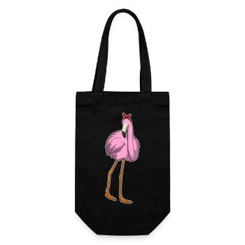Flamingo-Halstuch - Geschenkbeutel für Flaschen - Schwarz - Vorne