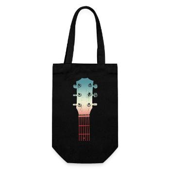 Skizze einer Gitarrenkopfplatte - Geschenkbeutel für Flaschen - Schwarz - Vorne