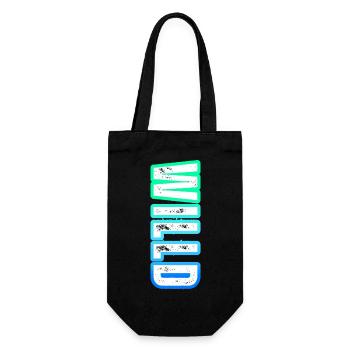 wILLd – Neon-Style und starker Wille - Geschenkbeutel für Flaschen - Schwarz - Vorne