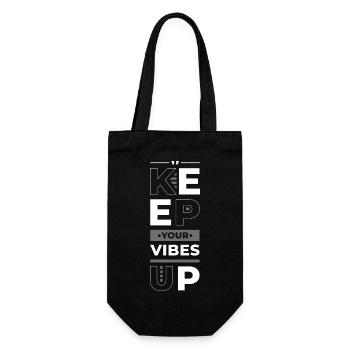 Vibrant Motivational Typography Design - Gift Bag for Bottles - black - Front