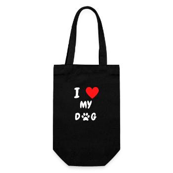 I love my dog - Gift Bag for Bottles - black - Front