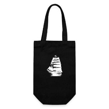 Vieux voilier à voiles déployées - Sac à bouteille - noir - Devant
