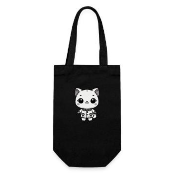 Adorable Kitty - Dressed to Charm - Geschenkbeutel für Flaschen - Schwarz - Vorne