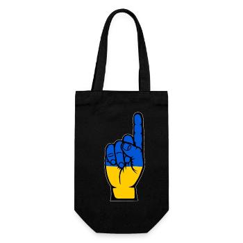 Ukraine Flagge Nummer 1 - Geschenkbeutel für Flaschen - Schwarz - Vorne