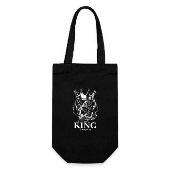 Epagneul Breton King of everything Hund Wilsigns - Geschenkbeutel für Flaschen - Schwarz - Vorne