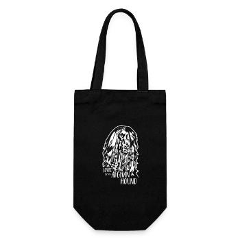 Afghane loved by an Afghan Hound Windhund Wilsigns - Geschenkbeutel für Flaschen - Schwarz - Vorne