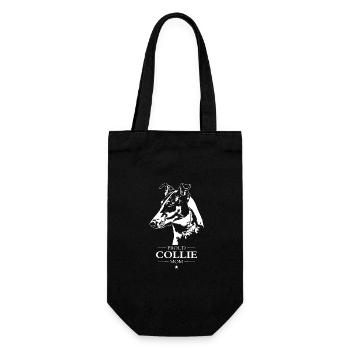 Collie Kurzhaar Mom Hunde Hund Wilsigns - Geschenkbeutel für Flaschen - Schwarz - Vorne